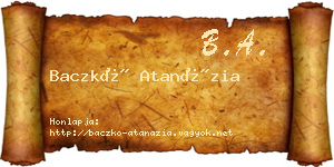 Baczkó Atanázia névjegykártya